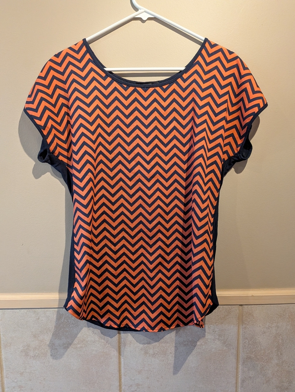 Women's Business Casual Top, Zig Zag, Multicolor, Size M
